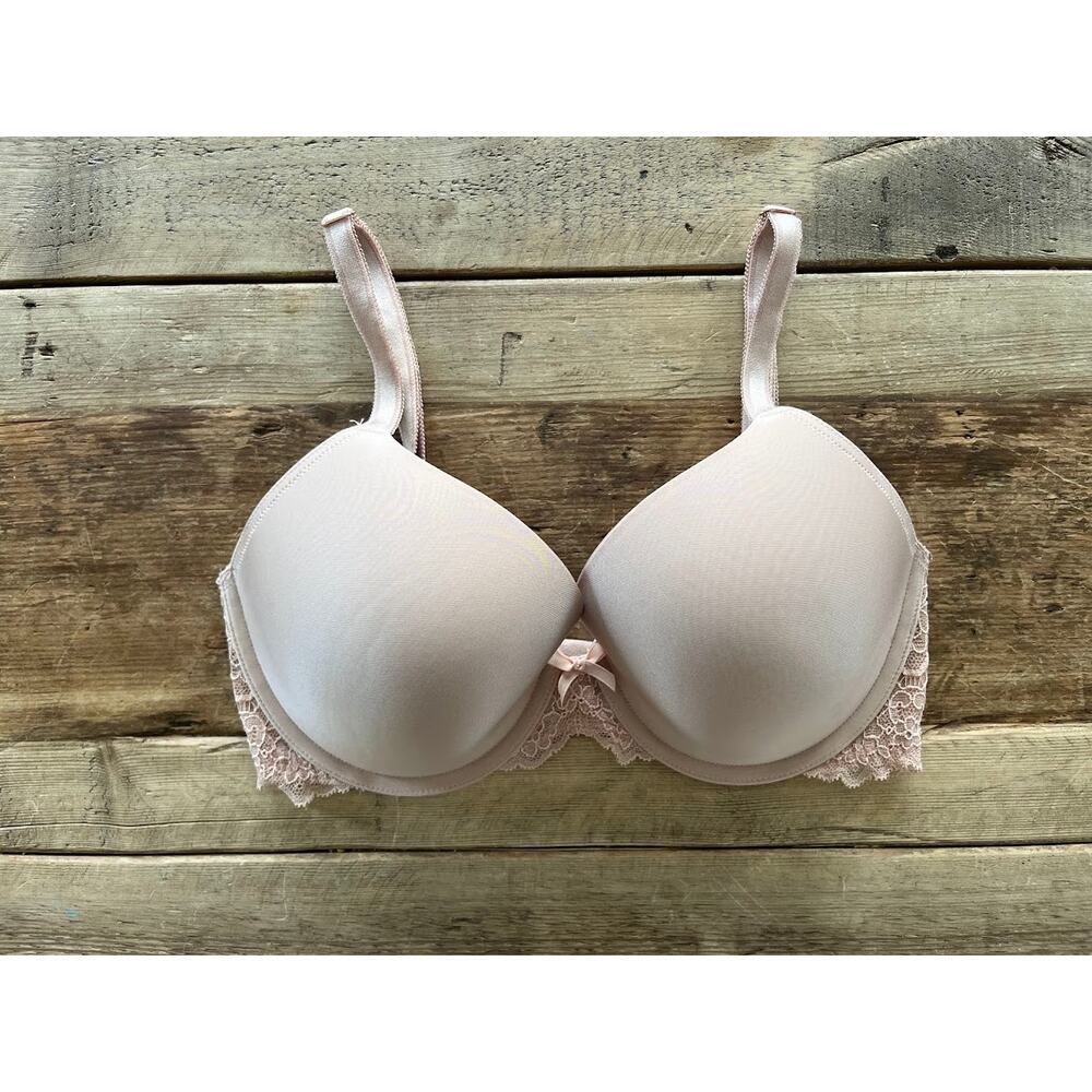 Victoria's Secret Macaron Beige 32DD Dream Angels Lined Full Coverage Bra